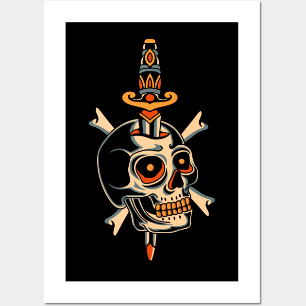 Skull Traditional tattoo Wall Art by Abrom Rose